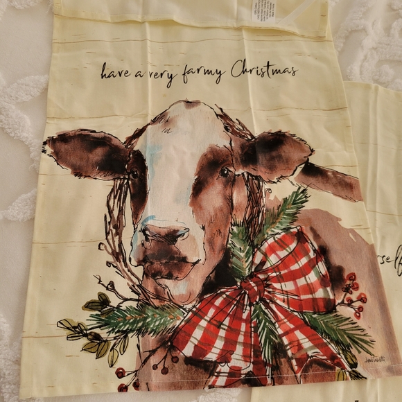Tea Towels Set of 3 Farmhouse Christmas Towels - Picture 2 of 10